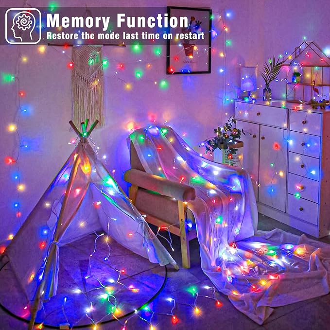 165FT 500 LED Christmas Lights, Plug in Christmas String Lights with Waterproof, 8 Modes Twinkle Fairy Lights for Xmas Garden Tree Holiday Decorations, Multicolor