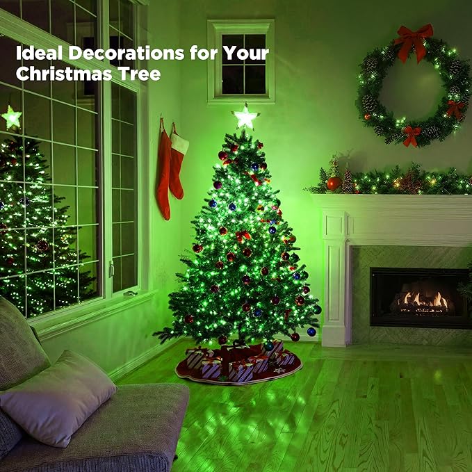 WBao Christmas Lights Indoor Outdoor 300LED 108ft, Super Bright LED Christmas String Lights with UL Certified, 8 Light Modes, Timer, Connectable & Waterproof for Trees, Patio, Xmas Party Decor, Green