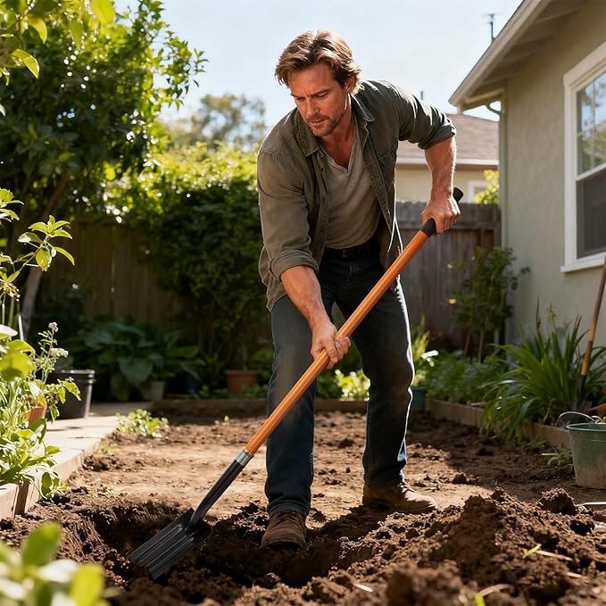 Trench Shovel for Digging, 4-Inch Trench Shovel, Heavy Duty Trenching Shovel with Fiberglass Handle, 56 Inches