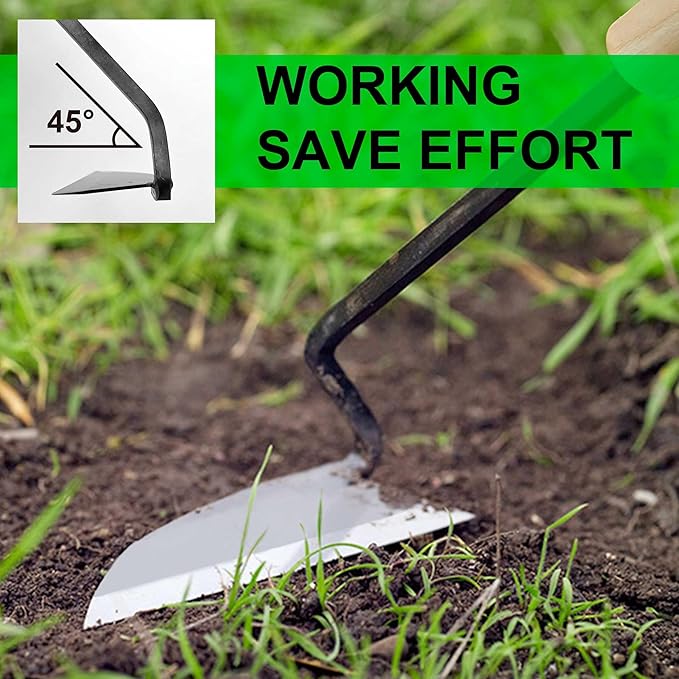 Japanese Wide Blade Garden Tool - Premium Quality Hand Hoes/Weeding Sickle is Very Sharp for Quick Work