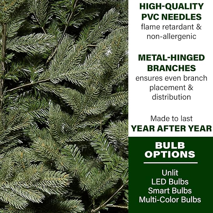 Fraser Hill Farm Woodside Pine Christmas Tree, 12 Feet Tall | Perfect Artificial Holiday Tree for Living Room, Family Room, or Den | No Lights Attached | FFWS012-0GR, Green