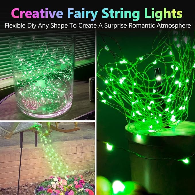 4 Pack 20FT 60LED Christmas Battery Operated Fairy Lights with Timer, Waterproof Battery String Lights Outdoor Indoor, Battery Twinkle Lights for Bedroom Wedding Birthday Party Christmas (Green)