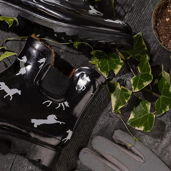 NORTY - Womens Ankle Rain Boots - Ladies Waterproof Winter Spring Garden Boot runs ½ size large