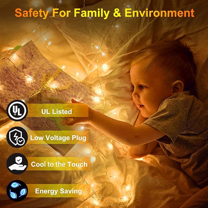 1500LED Christmas Lights Outdoor Use, 470ft 12 Modes Warm White LED String Lights with Timer Dimmable, Waterproof Christmas Tree Lights for Halloween Xmas Patio Fence Balcony Garden Decor Warm White