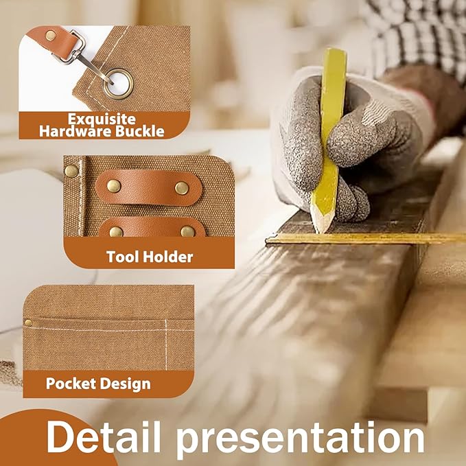 Woodworking Apron Heavy Wax Canvas Work Apron