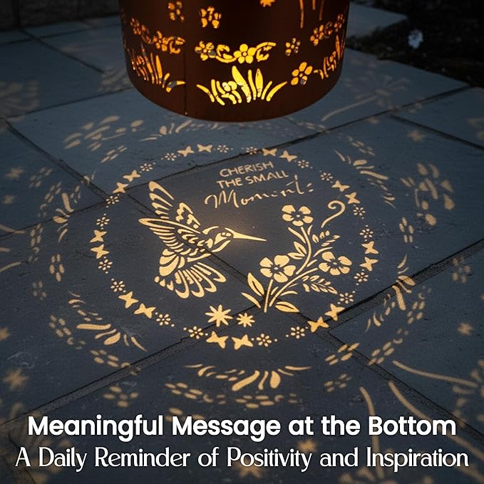 FLAGWIX Christmas Hummingbird Gifts for Women Men - Solar Lanterns Outdoor Waterproof - Garden Decor for Outside, Birthday Gifts for Mom Grandma, Decorative Lantern for Garden Yard Patio Balcony Porch