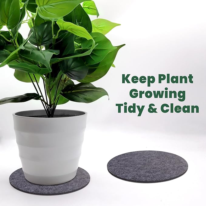Felt Plant Coasters, 3 Sizes Extra Thick 4/6/8 Inch Planter Coaster, Absorbent Plant Mats, Trivets for Hot Dishes, Plant Coasters for House Plants, 12 Pcs