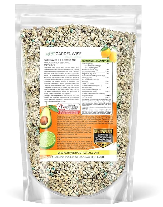 6-4-6 Avocado and Citrus Tree Professional Fertilizer Plant Food for Outdoor/Indoor Gardening; Quick-Release Nitrogen Fertilizer; Orange, Lime, Avocado and Lemon Tree Fertilizer (1 Quart)