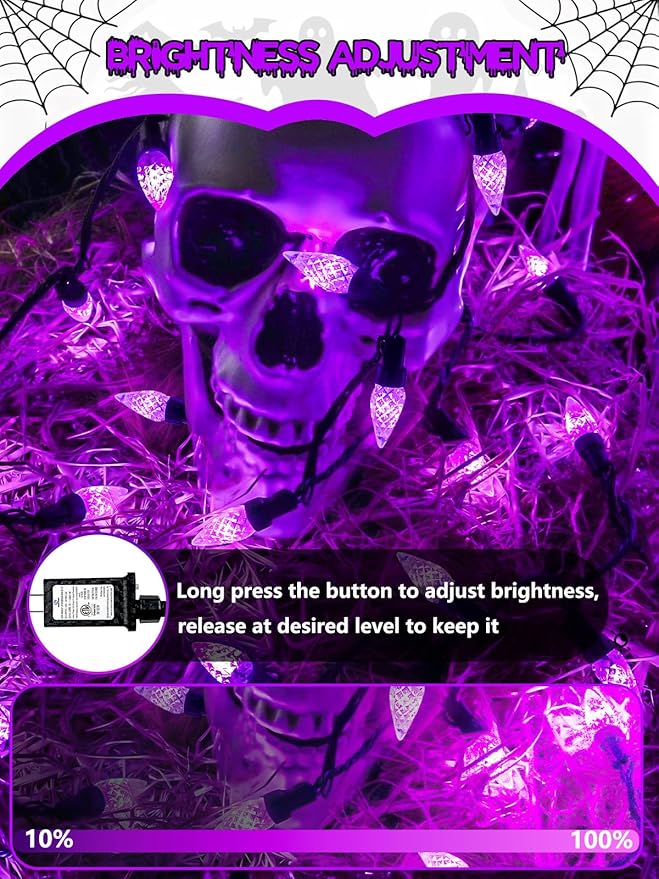 240 LED 78FT C6 Halloween String Lights, Super Long Halloween Lights Outdoor Indoor with 13 Modes & Timer, Waterproof Fairy Twinkle Light Plug in for Tree Yard House Horror Party Decorations (Purple)