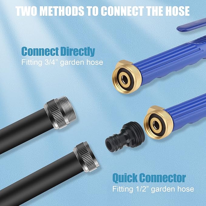 Jet Nozzle for Garden Hose, High Pressure Washer Hose Nozzle, Power Washer Wand with 2 Different Nozzles and Hose Quick Connectors for Car Washing, Garden Cleaning, Patio (18 inch)