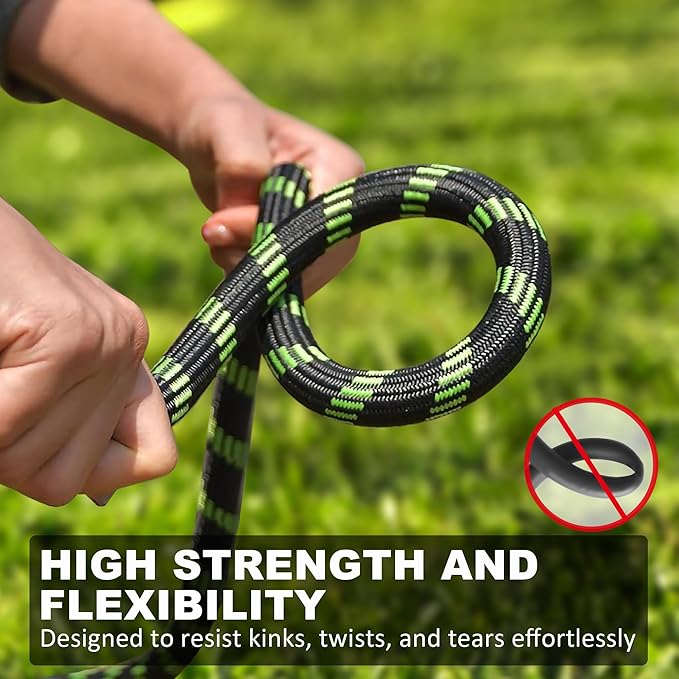 75 ft Garden Hose, 2025 Upgarded Flexible Water Hose 75ft With 10-Pattern Spray Nozzle, Kink-Free, Lightweight, Durable, Leak-Proof Solid Brass Fittings (Black & Green)