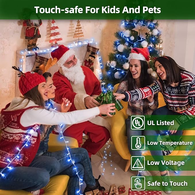 1500 LED Chrstmas Lights, 470ft Outdoor Christmas String Lights with 12 Modes, Blue LED String Lights with Timer Dimmable Waterproof for Outside Tree Fence Garden Xmas Wedding Party Decor Blue