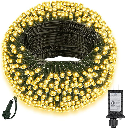 264FT 800 LED Christmas Lights, Twinkle Xmas Lights with 8 Modes and Timer, Outdoor Waterproof Christmas Tree Lights for Room Bedroom Wedding Party Holiday Decorations, Warm White