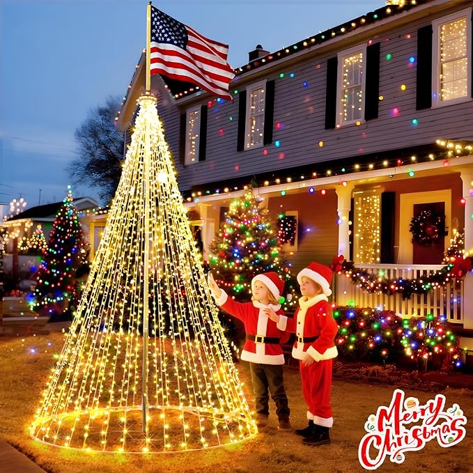 KNONEW 403ft 1000 LED Christmas String Lights Outdoor 8 Modes & Timer Fairy Light Plug in Waterproof LED Wedding Lights for Xmas Yard Tree Party Holiday Decor (Warm White)