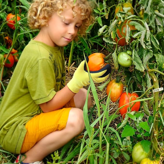 Evridwear Kids Gardening Gloves for Boys Girls Outdoor Yard Work,Planting (3-12 years)