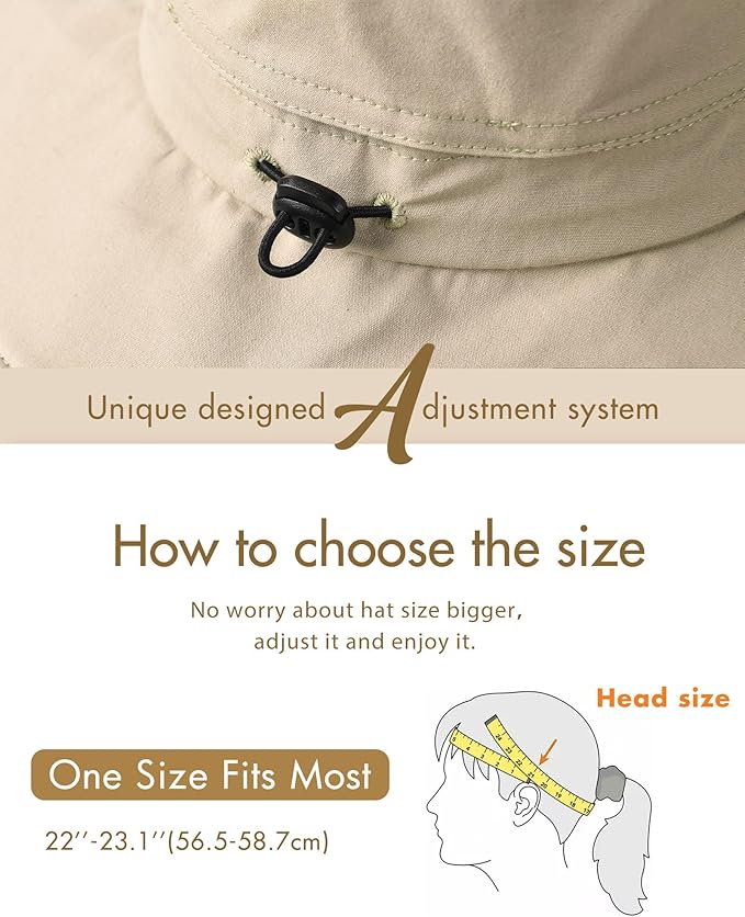 Sun Hats for Women Gardening Hat Wide Brim Ponytail Beach Sun Protection Breathable Cotton Summer Hat with Fold-Up Brim