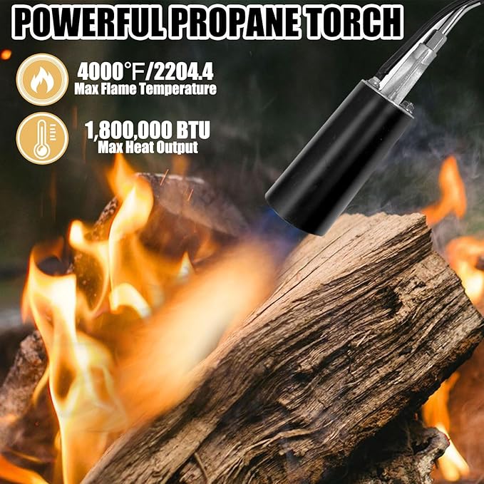 Torch Weed Burner High Output 1,200,000 BTU Blow Torch for Weed，with 11.5FT Hose，Torch with Flame Control For Weeding，Melting Snow, Road Marking，Garden, Wood, Snow, Stumps (Black)