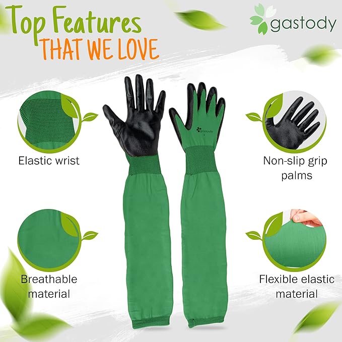 Long Sleeve Gardening Gloves Women and Men - Long Cuff Garden Gloves, Multipurpose Heavy Duty Outdoor and Indoor