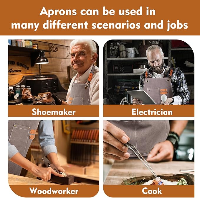 Woodworking Apron Heavy Wax Canvas Work Apron