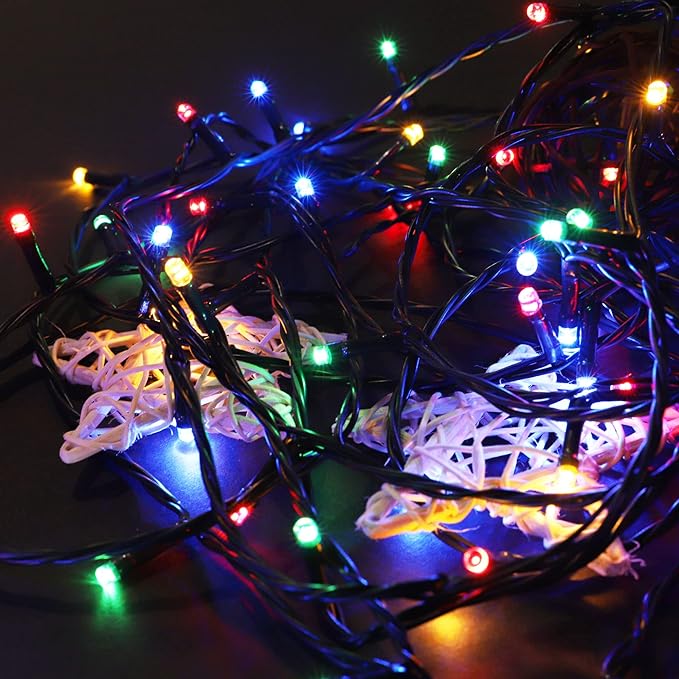 100-1000 LED Christmas Lights, Low Voltage Fairy String Lights with 8 Modes, Ideal for Xmax Tree, Garden, Home, Party, Halloween Festival Deco (Mixed-Color, 100 LEDs)
