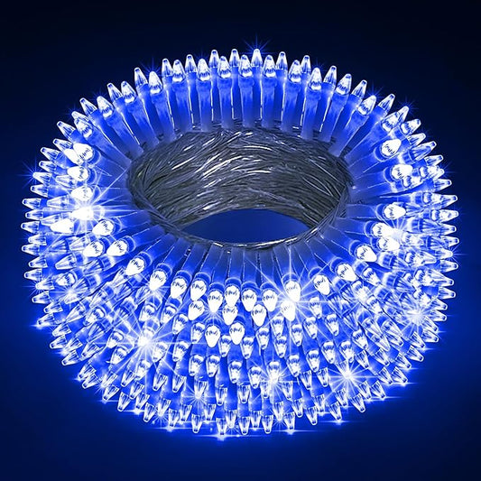 180 LED 59ft Christmas String Lights Indoor Outdoor, 8 Modes Christmas Fairy Lights with Timer & Momory, IP44 Waterproof Christmas Tree Lights for Xmas Patio Yard Fence Balcony Garden (Blue)