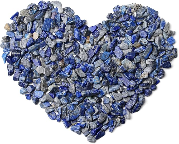 QINJIEJIE 0.9Lbs Lapis Lazuli Rocks for Plants Bulk Succulent Small Stone Natural Decorative Aquarium Gravel Fish Tank Irregular Shaped Pebbles Crystals Chips Vase Filler Decorations for Planter