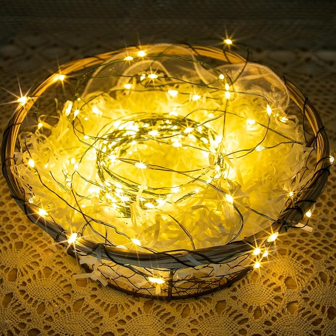 Solar String Lights for Outside,33FT 100LEDs (4 Pack) Solar Fairy Lights,Waterproof 8 Modes Outdoor String Light for Patio Garden Backyard Tree Balcony Christmas,Green Wire,Warm White