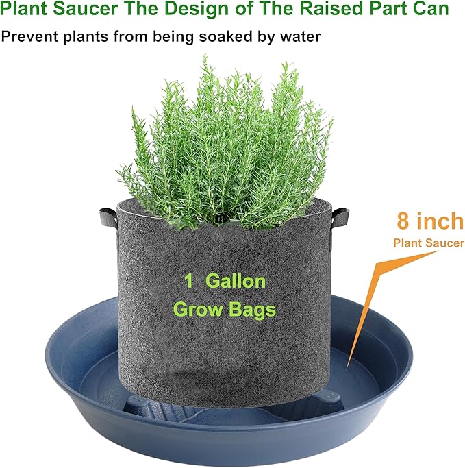 4 Pack Plant Saucer 8 inch, 10 12 14 17 inch, Plant Stand Plastic Plant Saucers for Indoors Outdoor, Heavy Duty Flower Planter Drip Trays for Pots, Pot Saucers for Plants, Grow Bags Saucers