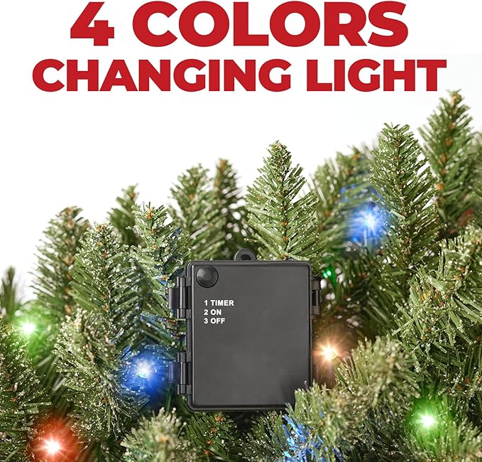 3FT Mini Christmas Tree,Tabletop Christmas Tree with Cloth Bag Base and Colorful LED Light, Christmas Decorative Artificial Tree