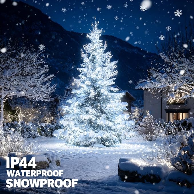 TW SHINE Christmas Lights, 600 LED 196FT Christmas String Lights Plug-in with 8 Modes Timer and Remote, Waterproof Outdoor Decorations for Bedroom Wedding Party Yard Tree Decor, White