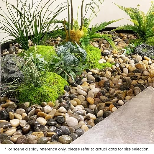 SIDONG 5 LB Mixed River Rocks, 0.4-1.2 Inches Highly Polished Pebbles for Indoor Plants, Decorative Stones for Plants, Fish Tank, Vases, Home Décor, Crafting, Garden Landscaping