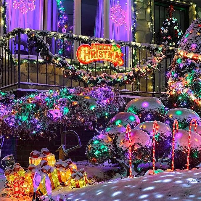 JMEXSUSS 500 LED Christmas Lights Outdoor Waterproof, Multicolor Christmas Tree Lights Plug in, 8 Modes Twinkle Fairy String Lights for Indoor Xmas Wedding Party Garden Decoration