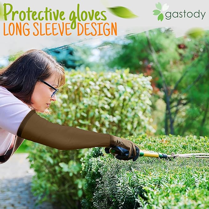 Long Sleeve Gardening Gloves Women and Men - Long Cuff Garden Gloves, Multipurpose Heavy Duty Outdoor and Indoor