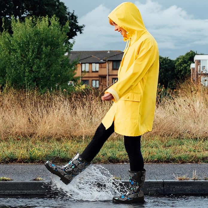 HISEA Rubber Rain Boots for Women Waterproof Garden Mud Boots