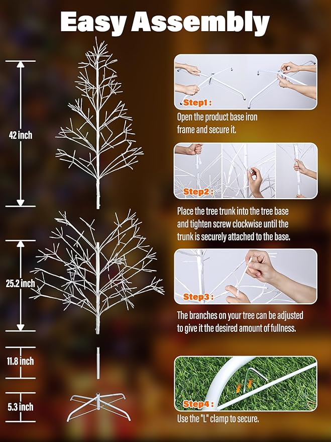 7.5ft Height Decorated Christmas Tree with Lights - 336 LED 2 in 1 Artificial Christmas Tree Lighted Outdoor Display with Remote Control+ Multi Mode+Memory+Timer Function (Warm White+Mulitecolor)