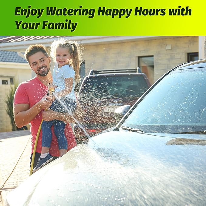 AUTOMAN Metal Hose Nozzle, High Pressure Garden Hose Sprayer, 100% Metal Water Hose Nozzle, Adjustable Watering Nozzle, Heavy Duty Garden Nozzle for Watering Plants & Lawns, Washing Cars & Pets