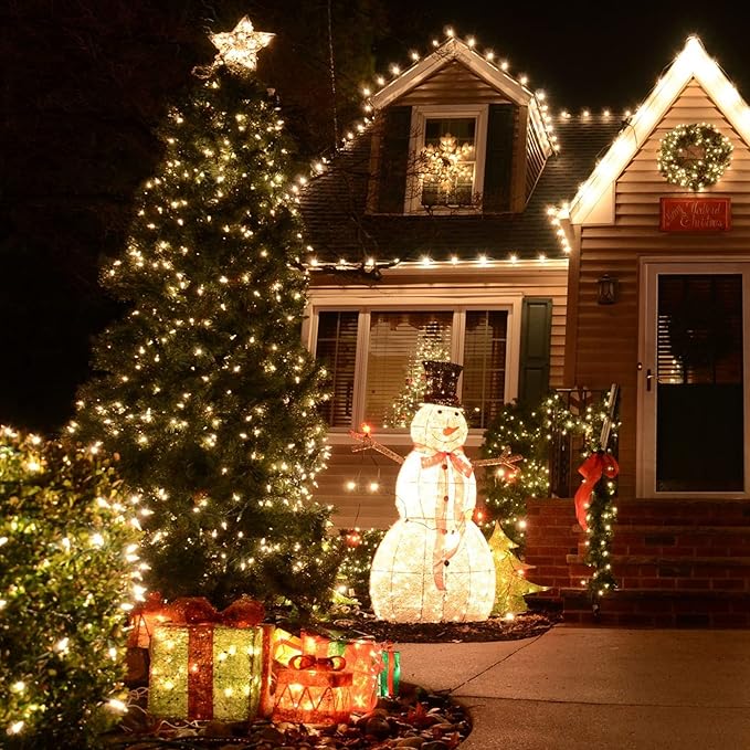 Uptotop Christmas 2 Pack String Light, Total 200 Count 40 FT Plug in Waterproof String Light Decorations for Party Carnival Supplies, Outdoor Yard Garden Decor (Warm White)