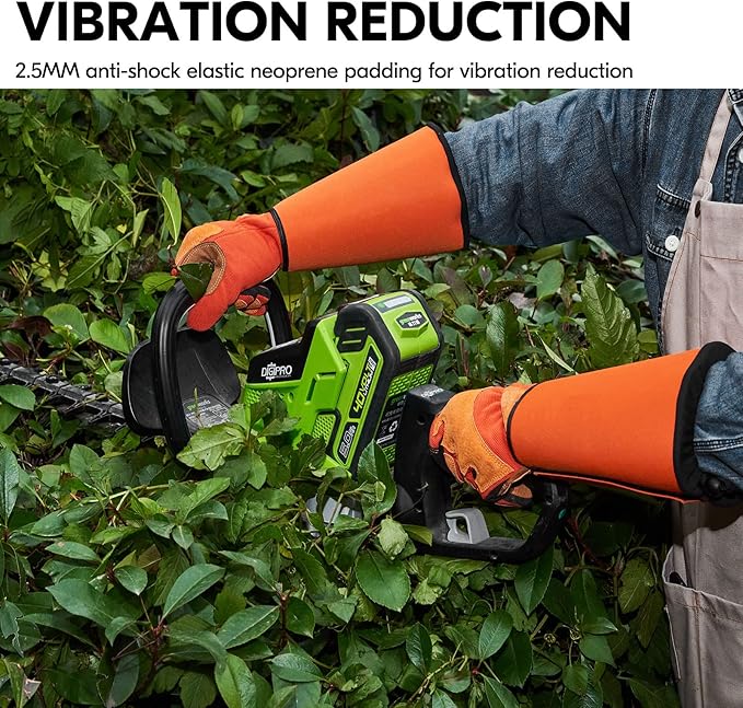 Vgo... Gardening Gloves Unisex,Safety Work Gloves,Long Sleeves Gauntlet,Puncture Proof,Touchscreen(Size M,Orange,SL7496)