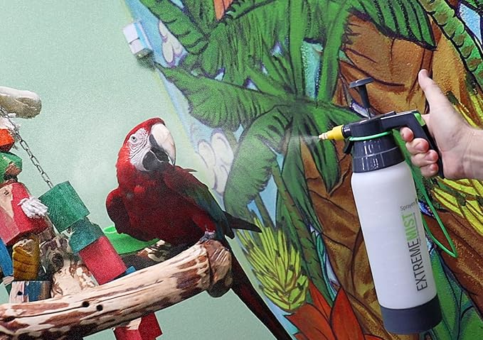 ExtremeMIST High-Performance Bird Sprayer | Ultrafine Avian Pump Mister | Handheld Pet Bird Bath Mister | Adjustable Nozzle | Bird Cage Cleaner | Perfect for Macaws, Cockatiels, Parrots & More - 20oz