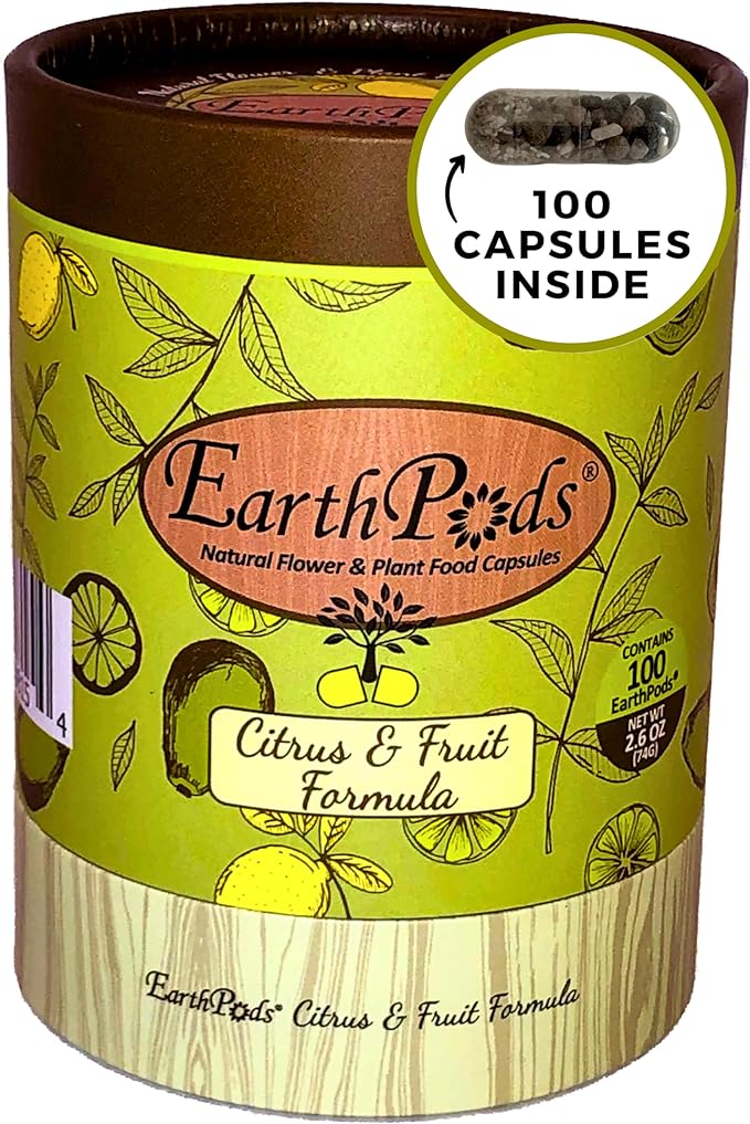 EarthPods® Organic Fruit Tree & Citrus Fertilizer Spikes – 100 Plant Food Capsules - Made in USA