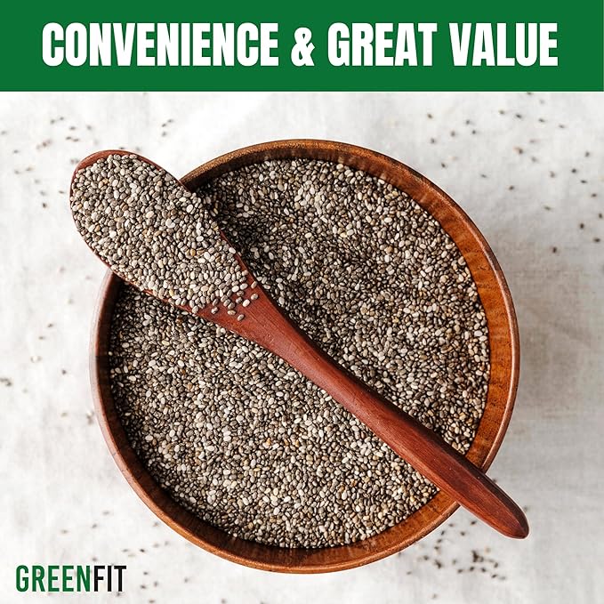 Greenfit Premium Bulk Chia Seeds (10Lbs Bag) | A+ Grade Chia | Nutrient-Packed Superfood | Non-GMO | Gluten-Free Chia Seeds Bulk | Vegan