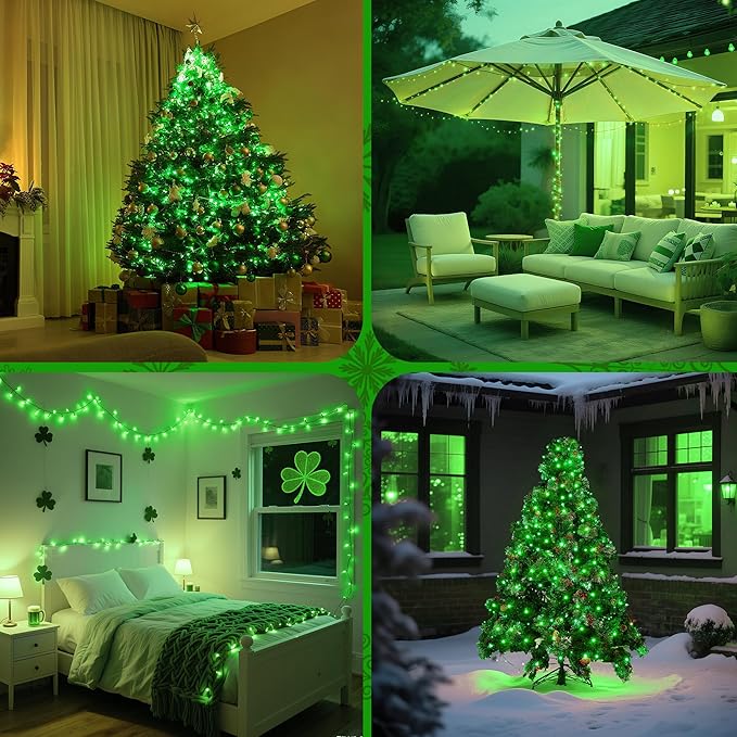 WBao Christmas Lights Indoor Outdoor 300LED 108ft, Super Bright LED Christmas String Lights with UL Certified, 8 Light Modes, Timer, Connectable & Waterproof for Trees, Patio, Xmas Party Decor, Green