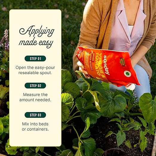 Sunday Garden Naturals Veggie + Tomato Plant Food Mix - Boost Growth in Vegetables, Tomatoes & Herbs - 5-4-4 NPK Mix - for Indoor & Outdoor Use - Feeds for 4-6 Weeks - 2 Pack, 2lb Mix