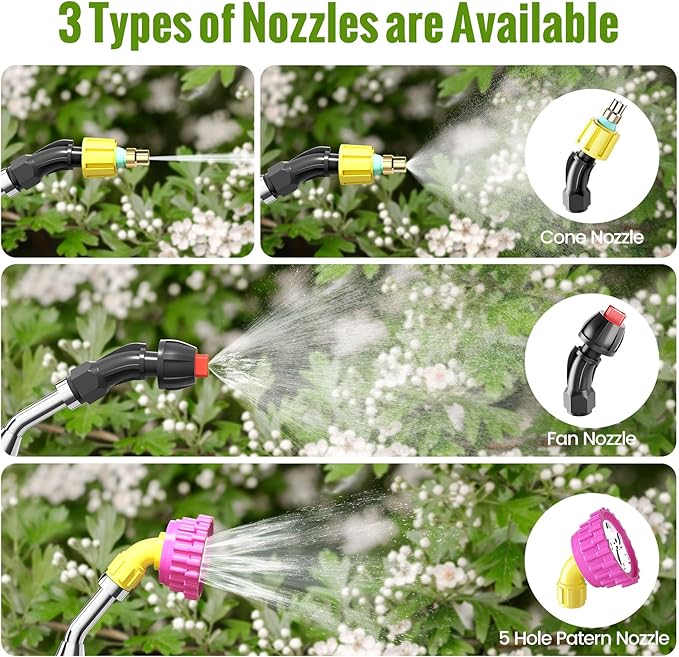 Sprayers in Lawn and Garden - 3.6 Gallon Battery Powered Sprayer with Pump, Telescopic Wand,Water Hose Nozzle - Portable Yard Sprayer for Weed Control, Fertilizing, Watering（Oranger）