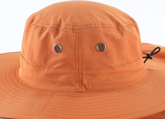 Home Prefer UPF50 Mens Sun Hat with Neck Flap Quick Dry UV Protection Cap Womens Wide Brim Fishing Hat Neck Flap Beach Garden