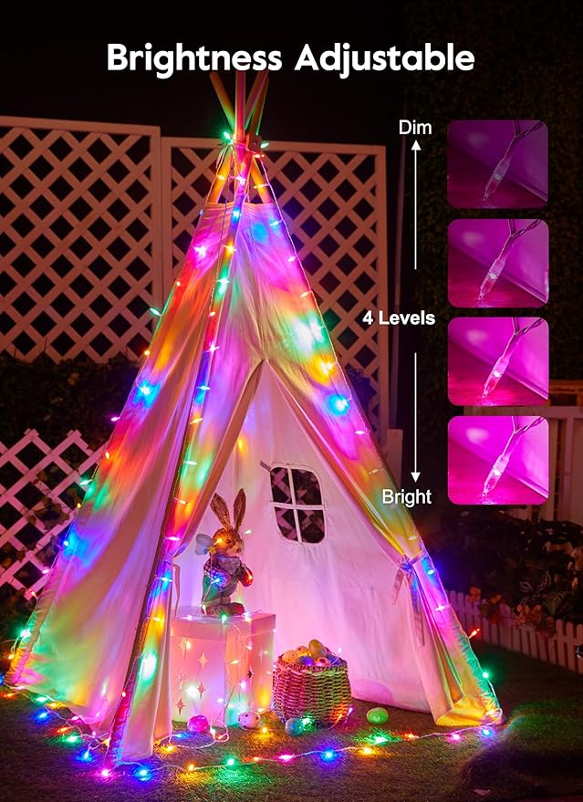 String Lights USB Operated, 39 FT 100 LED Mini Light with Remote and Timer, 8 Modes Twinkle Lights Waterproof for Xmas Outdoor Indoor Holiday Party Garden Decor, Pink & Multicolor