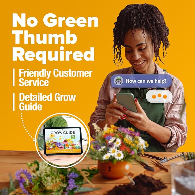 HOME GROWN 𝗨𝗦𝗔 𝗣𝗥𝗘𝗠𝗜𝗨𝗠 Wildflower Seeds - 44,000 Non GMO USA Perennial Seeds (2oz) 19 Varieties for Butterfly & Pollinator Garden - Wild Flower Seed Mix for Full Sun & Shade