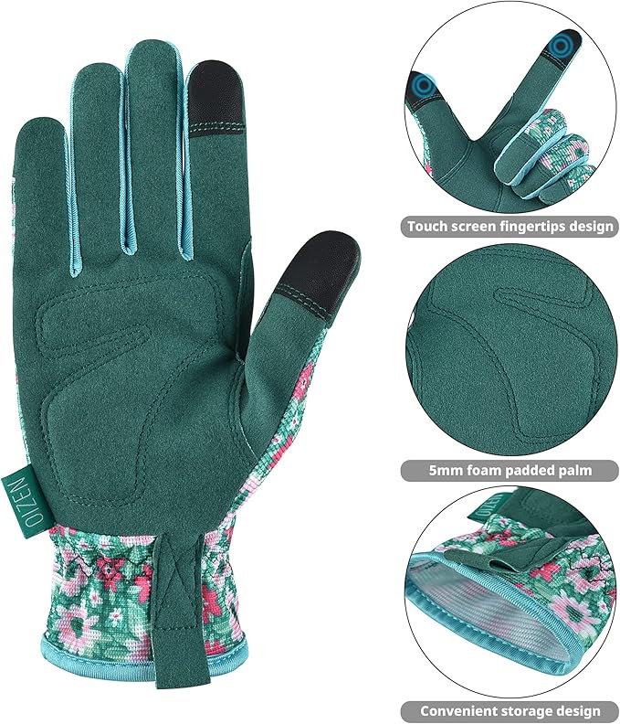 Gardening Gloves for Women and Men, Garden Gloves with Touch Screen, Thorn Proof Puncture Resistant Working Gloves, Gardening Gifts for Women, Size Large