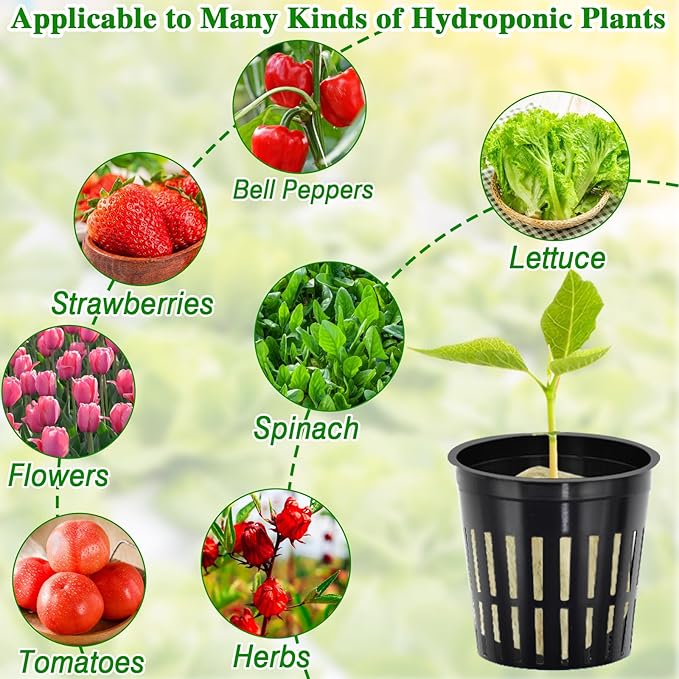 Halatool 48 x 2-Inch Rockwool Cubes & 48 x 3-Inch Net Cups - Hydroponics Starter Kit for Plants Cloning, Seed Starting, and Patio Gardening - Durable, Effective, Great Gift Option