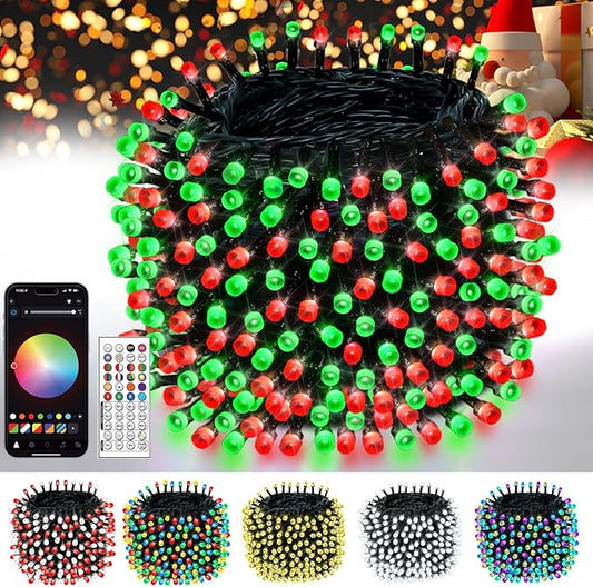 Smart Color Changing Christmas String Lights, 107FT 300LED App Control RGB LED String Lights with Remote & Timer, Waterproof Twinkle Christmas Tree Lights Indoor Outdoor Holiday Xmas Tree Decorations